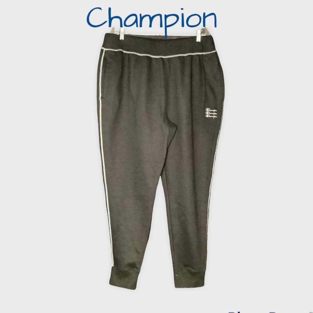 CHAMPION REVERSE WEAVE BLACK AND WHITE SWEAT PANTS SIZE 2XL XXL